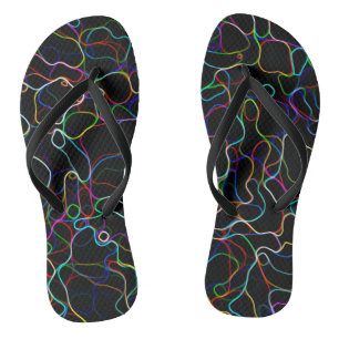 Neon Multicolor Lines Badesandalen
