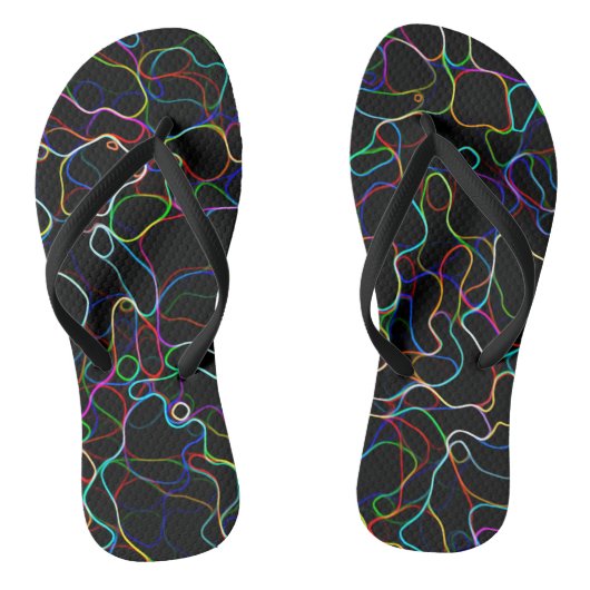Neon Multicolor Lines Badesandalen (Fußbett)
