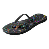 Neon Multicolor Lines Badesandalen (Schrägansicht)