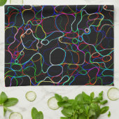 Neon Multicolor Lines Geschirrtuch (Gefaltet)