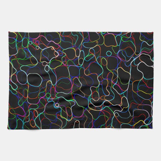Neon Multicolor Lines Geschirrtuch (Horizontal)