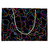Neon Multicolor Lines Große Geschenktüte (Rückseite)