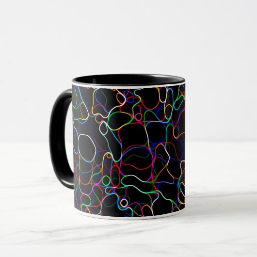 Neon Multicolor Lines Tasse (Vorderseite Links)