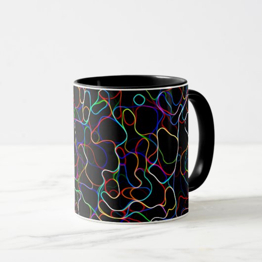 Neon Multicolor Lines Tasse (VorderseiteRechts)