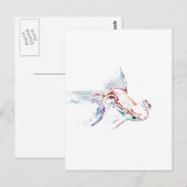 Neon Multicolor Rainbow Fish/Goldfish/Koi Postkarte (Vorne/Hinten)
