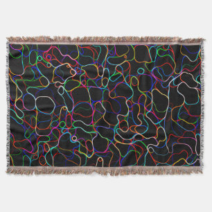 Neon Multicolored Curvy Line Muster - COOL Decke