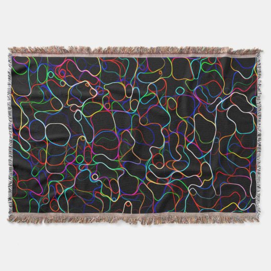 Neon Multicolored Curvy Line Muster - COOL Decke (Vorderseite)