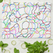 Neon Multicolored Curvy Line Muster - COOL Geschirrtuch (Gefaltet)