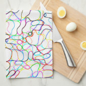 Neon Multicolored Curvy Line Muster - COOL Geschirrtuch (Viertel Falte)