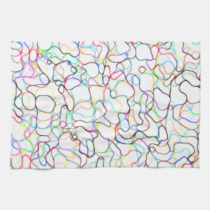 Neon Multicolored Curvy Line Muster - COOL Geschirrtuch