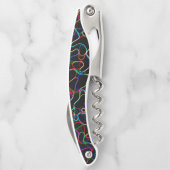 Neon Multicolored Curvy Line Muster - COOL Kellnermesser (Rückseite)