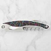 Neon Multicolored Curvy Line Muster - COOL Kellnermesser (Vorderseite)