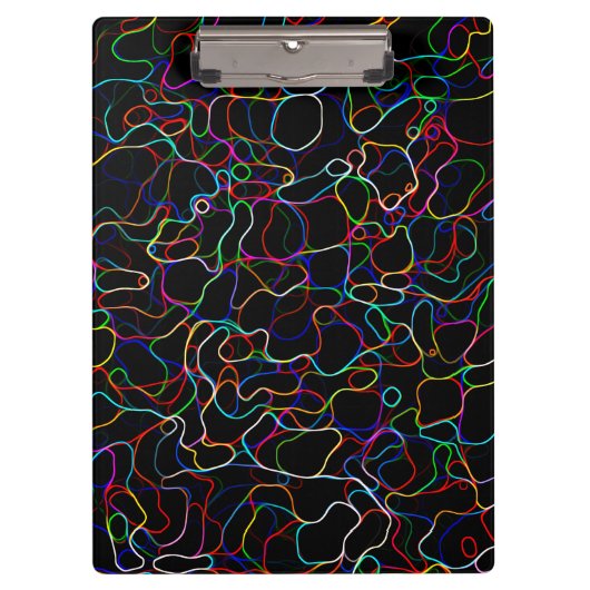 Neon Multicolored Curvy Line Muster - COOL Klemmbrett (Vorderseite)