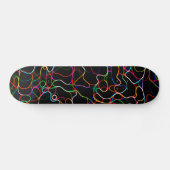 Neon Multicolored Curvy Line Muster - COOL Skateboard (Horizontal)