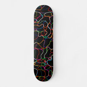 Neon Multicolored Curvy Line Muster - COOL Skateboard