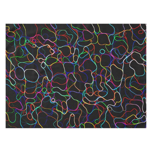 Neon Multicolored Curvy Line Muster - COOL Tischdecke (Vorderseite (Horizontal))
