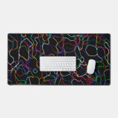 Neon Multicolored Curvy Line Pattern -COOL Schreibtischunterlage (Tastatur & Maus)