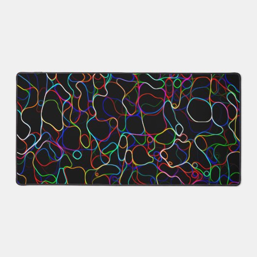 Neon Multicolored Curvy Line Pattern -COOL Schreibtischunterlage (Vorderseite)