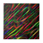 Neon Multicolored Lines Fliese (Vorderseite)