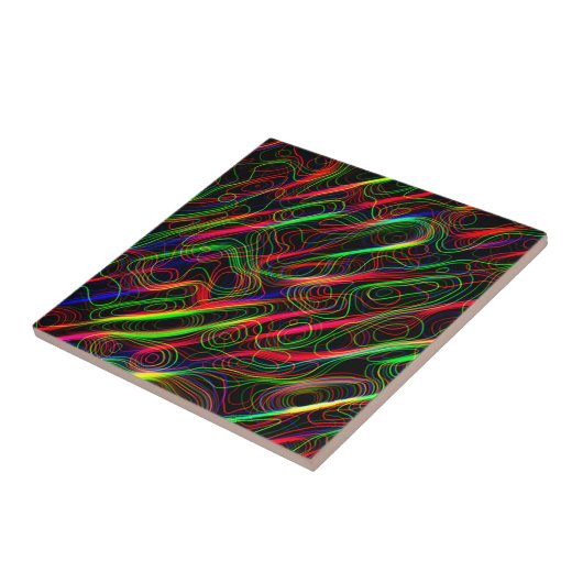 Neon Multicolored Lines Fliese (Seite)
