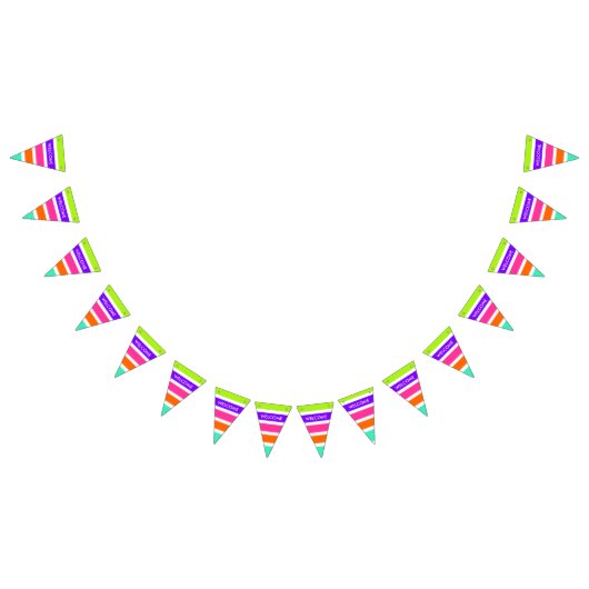 Neon Multicolored Stripes + Ihre Ideen Wimpelkette (Alle)