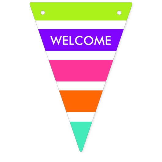 Neon Multicolored Stripes + Ihre Ideen Wimpelkette (Dritte Fahne)