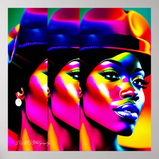 NEON MUSE: Elektrische Irisierung Poster (Vorne)