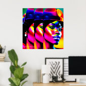 NEON MUSE: Elektrische Irisierung Poster (Heimbüro)