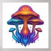 Neon Mushroom Glow" Poster (Vorne)
