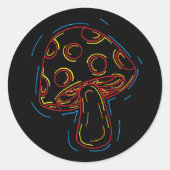 Neon Mushroom Sticker (Vorderseite)