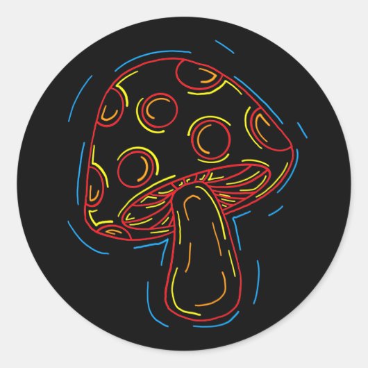 Neon Mushroom Sticker (Vorderseite)