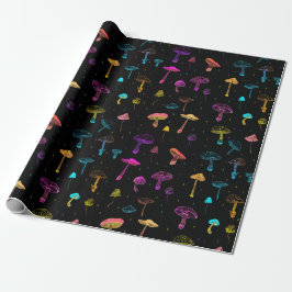 Neon Mushroom Wrapping Paper Geschenkpapier