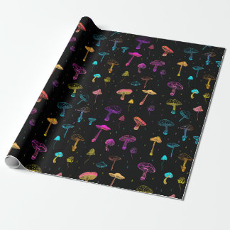Neon Mushroom Wrapping Paper Geschenkpapier