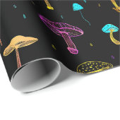 Neon Mushroom Wrapping Paper Geschenkpapier (Rolleneckpunkt)