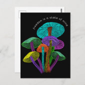 Neon Mushrooms Freedom ist ein Staat der Postkarte (Vorne/Hinten)