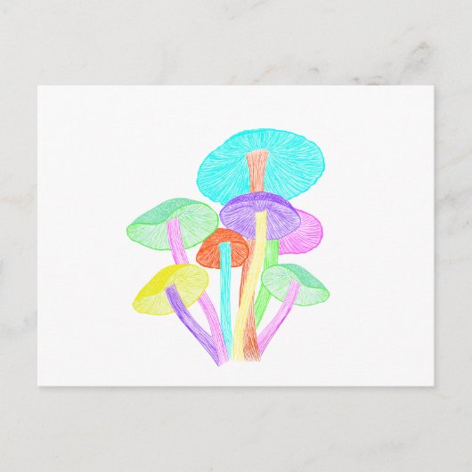Neon Mushrooms Postkarte (Vorderseite)