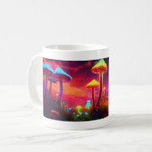 Neon Mushrooms: Psychedelic Glow Tasse Design (Vorderseite Links)