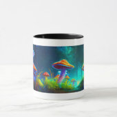 Neon Mushrooms: Psychedelic Glow Tasse Design (Zentrum)