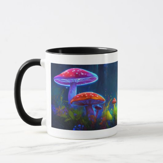 Neon Mushrooms: Psychedelic Glow Tasse Design (Links)