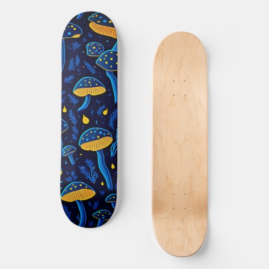 Neon Mushrooms Skateboard Vibes (Vorderseite)