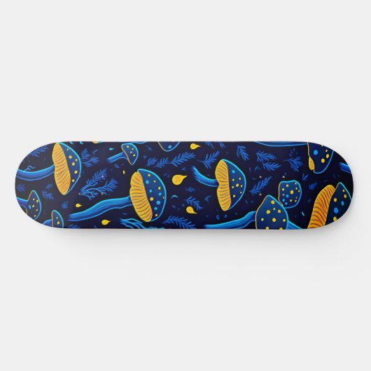 Neon Mushrooms Skateboard Vibes (Horizontal)