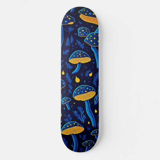 Neon Mushrooms Skateboard Vibes (Vorderseite)