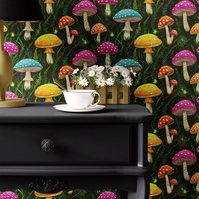 Neon Mushrooms und Ferns Tapete (Von Creator hochgeladen)