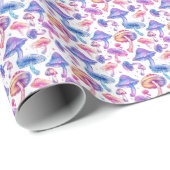 Neon Mushrooms Wrapping Paper - Trippy Psychedelic Geschenkpapier (Rolleneckpunkt)