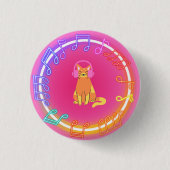 Neon Music Cat Button (Vorderseite)