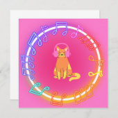 Neon Music Cat Card (Vorne/Hinten)