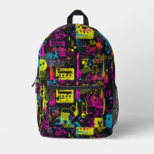 Neon Music Graffiti Bedruckter Rucksack (Vorderseite)