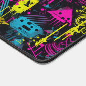 Neon Music Graffiti Schreibtischunterlage (Ecke)