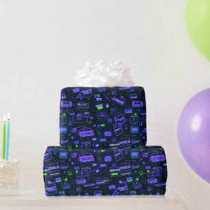 Neon Music Wrapping Paper Geschenkpapier