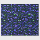 Neon Music Wrapping Paper Geschenkpapier (Flach)